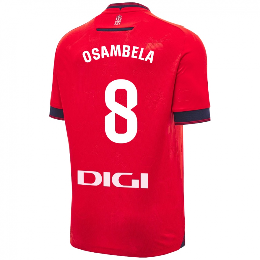 Niño Camiseta Asier Osambela #8 Rojo Blanco 1ª Equipación 2024/25 La Camisa