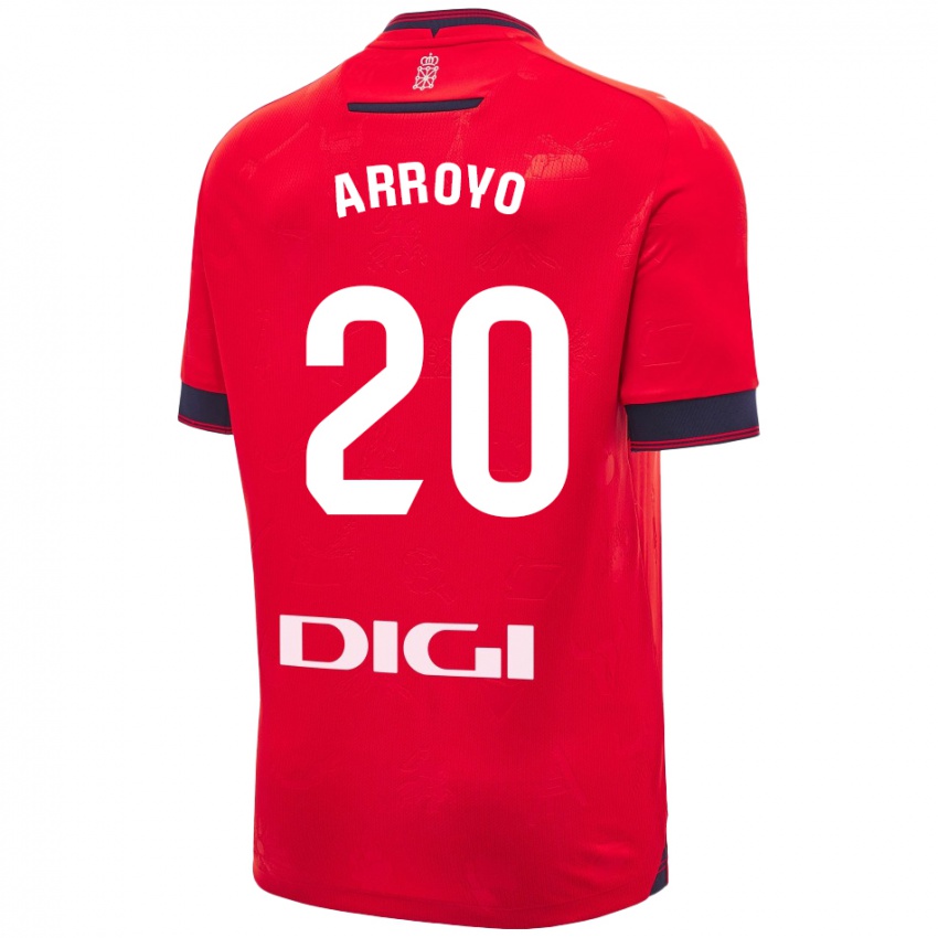 Niño Camiseta Roberto Arroyo #20 Rojo Blanco 1ª Equipación 2024/25 La Camisa