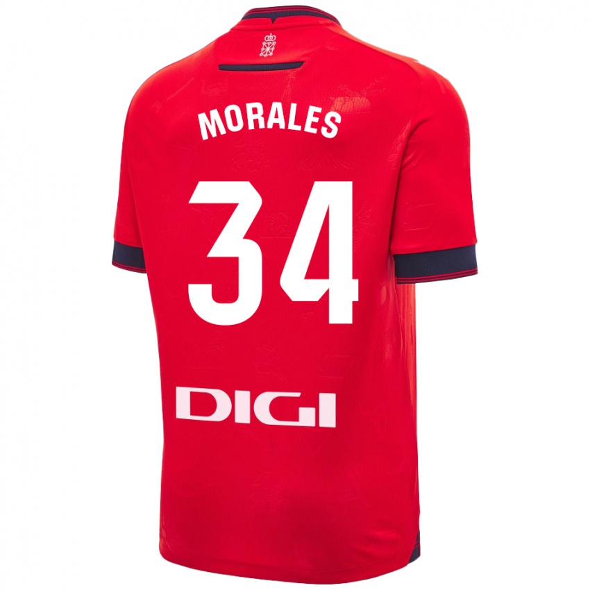 Niño Camiseta Anai Morales #34 Rojo Blanco 1ª Equipación 2024/25 La Camisa