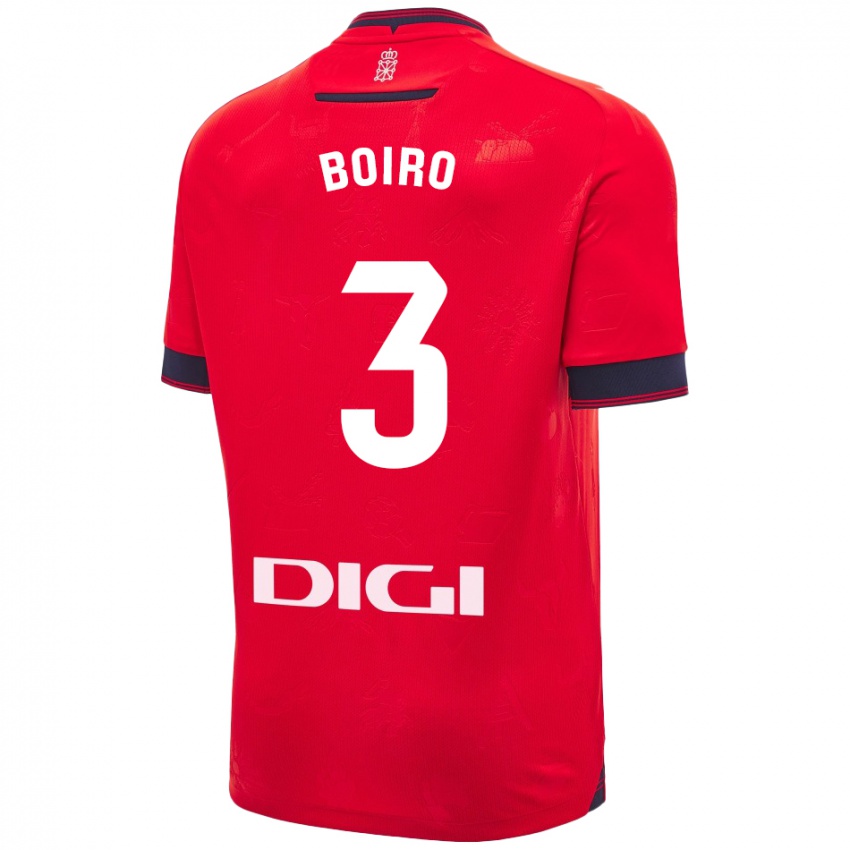 Niño Camiseta Adama Boiro #3 Rojo Blanco 1ª Equipación 2024/25 La Camisa