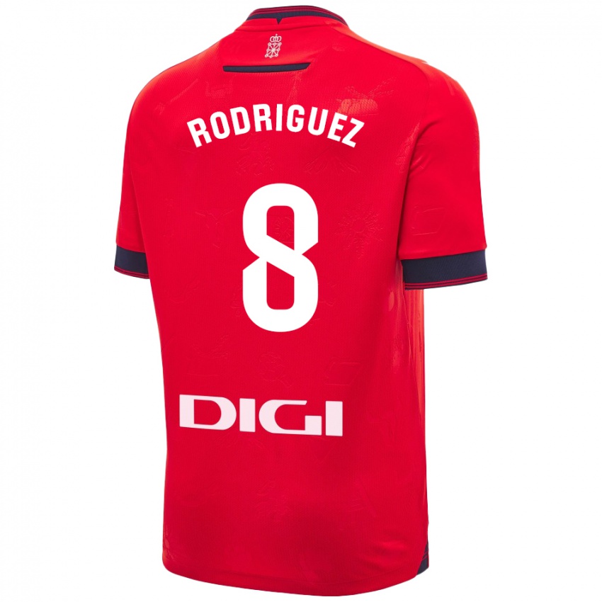 Niño Camiseta Vanessa Rodríguez Iribarren #8 Rojo Blanco 1ª Equipación 2024/25 La Camisa