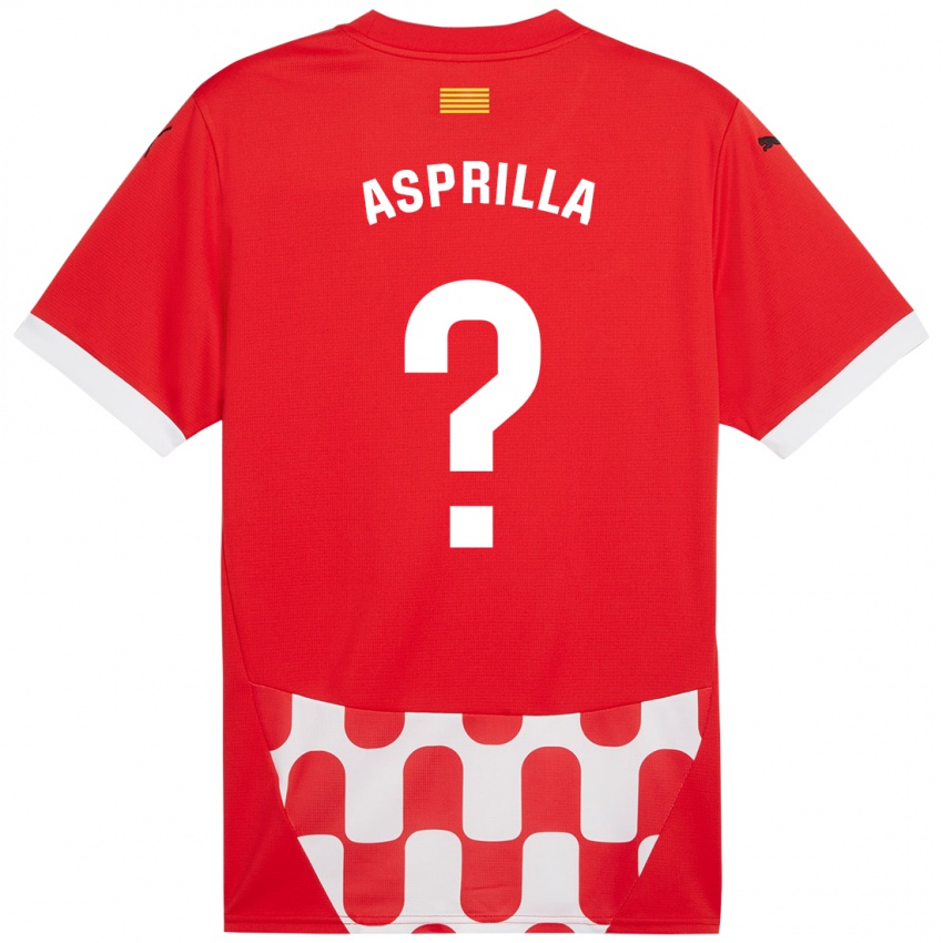 Niño Camiseta Yáser Asprilla #0 Rojo Blanco 1ª Equipación 2024/25 La Camisa