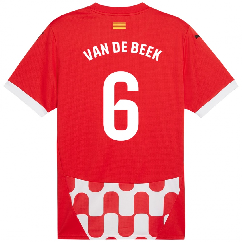 Niño Camiseta Donny Van De Beek #6 Rojo Blanco 1ª Equipación 2024/25 La Camisa