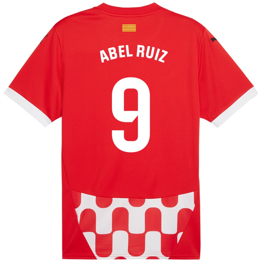 Niño Camiseta Abel Ruiz #9 Rojo Blanco 1ª Equipación 2024/25 La Camisa