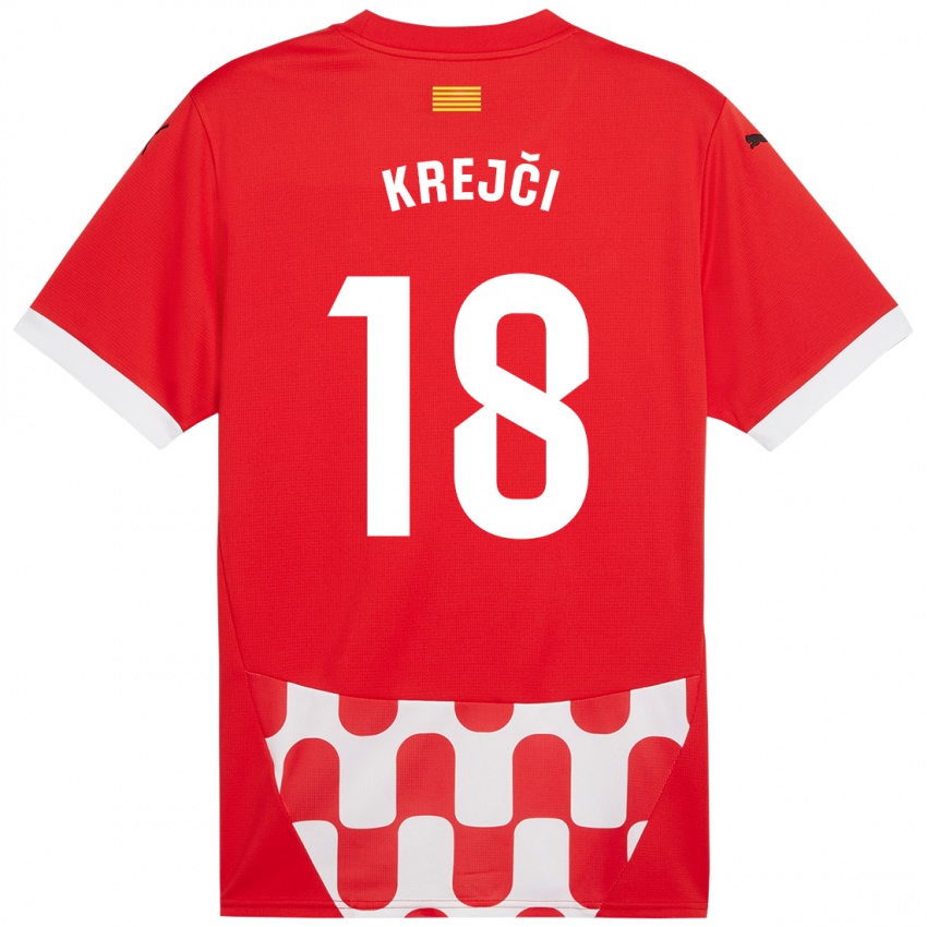 Niño Camiseta Ladislav Krejci #18 Rojo Blanco 1ª Equipación 2024/25 La Camisa