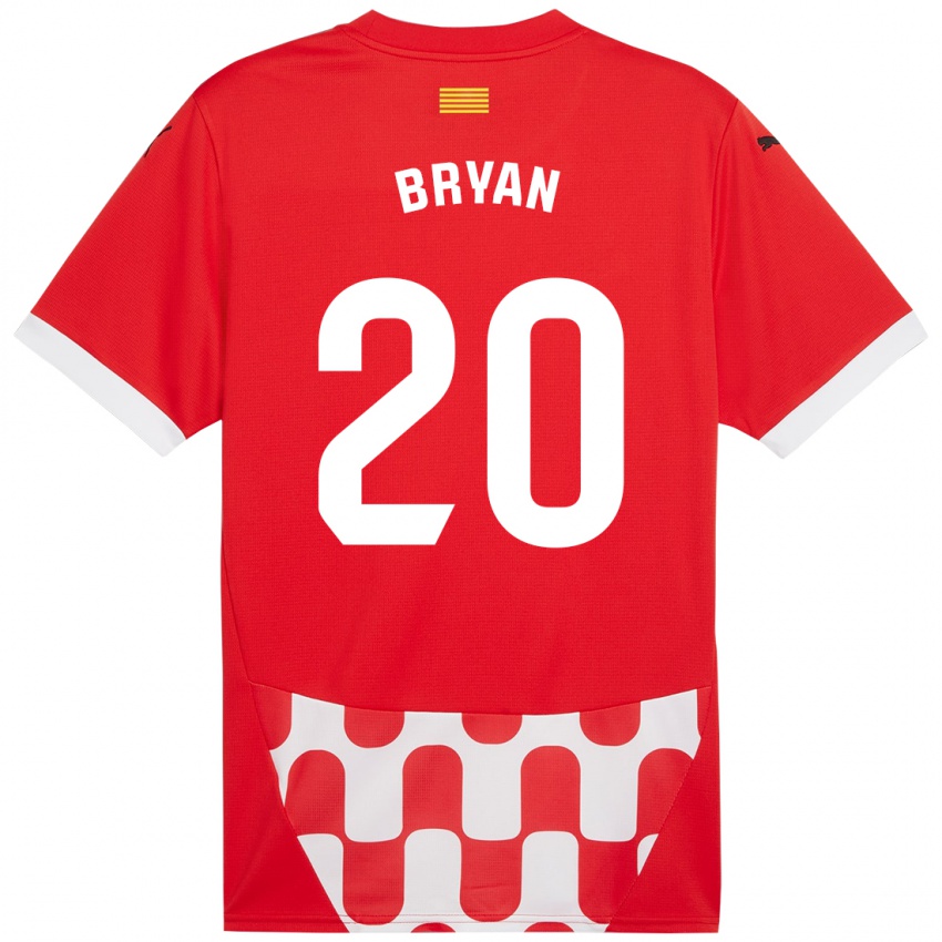 Niño Camiseta Bryan Gil #20 Rojo Blanco 1ª Equipación 2024/25 La Camisa