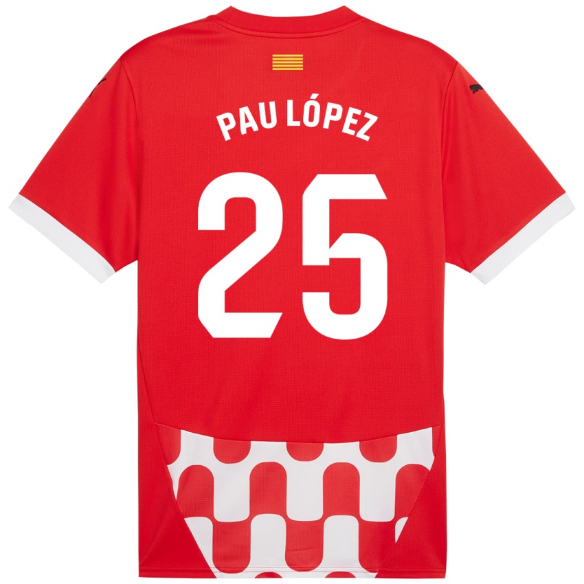 Niño Camiseta Pau Lopez #25 Rojo Blanco 1ª Equipación 2024/25 La Camisa