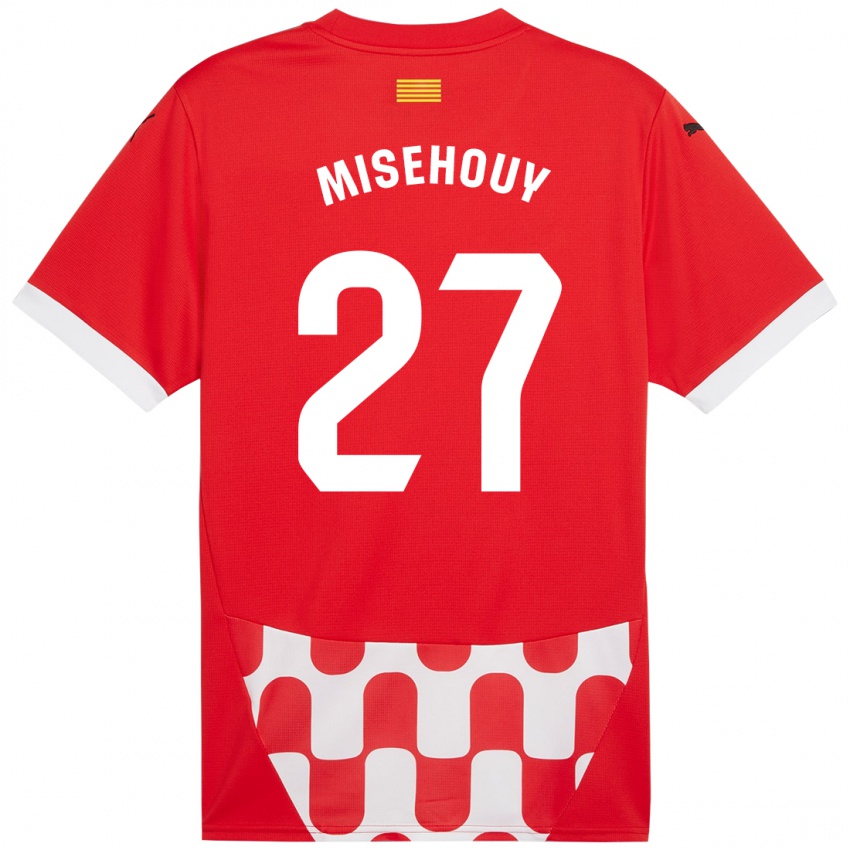 Niño Camiseta Gabriel Misehouy #27 Rojo Blanco 1ª Equipación 2024/25 La Camisa