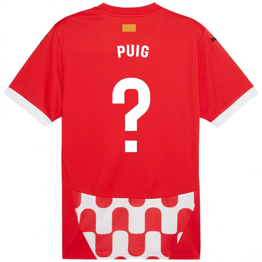 Niño Camiseta Sergi Puig #0 Rojo Blanco 1ª Equipación 2024/25 La Camisa