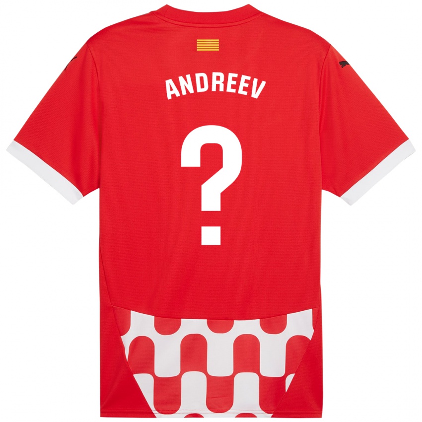 Niño Camiseta Aleksandar Andreev #0 Rojo Blanco 1ª Equipación 2024/25 La Camisa