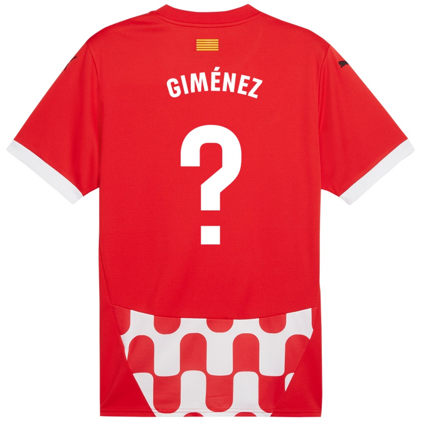 Niño Camiseta Félix Giménez #0 Rojo Blanco 1ª Equipación 2024/25 La Camisa