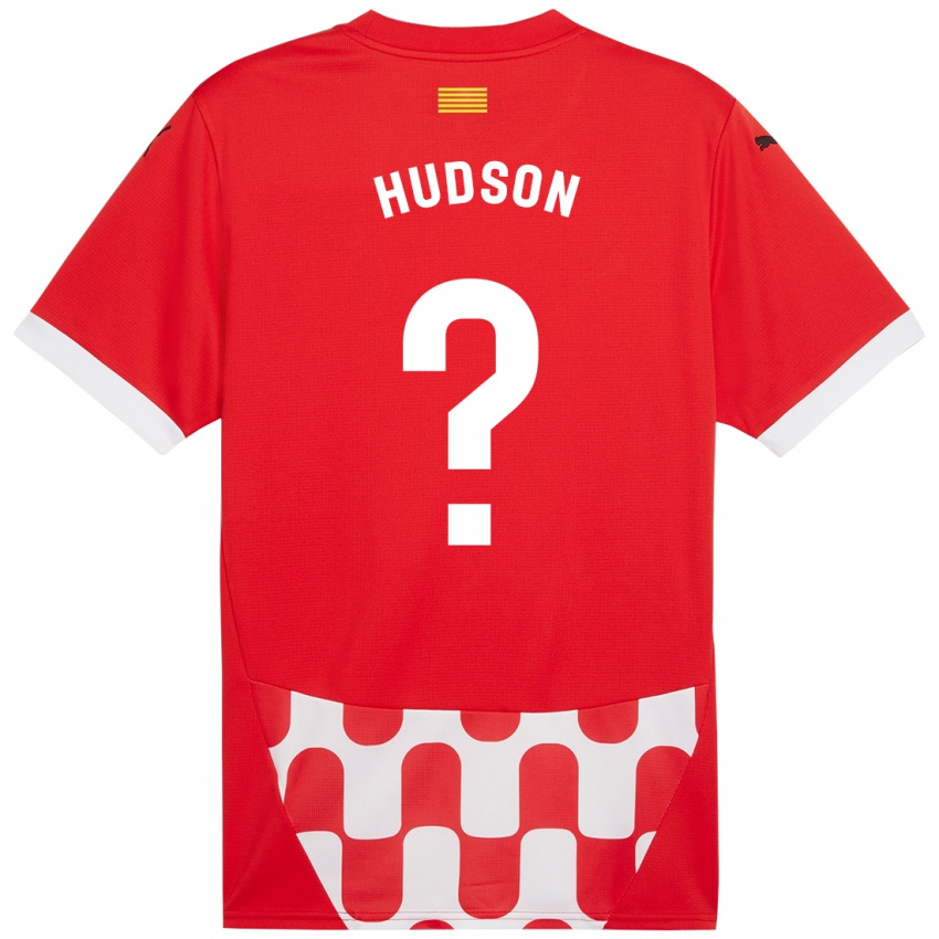 Niño Camiseta Hudson #0 Rojo Blanco 1ª Equipación 2024/25 La Camisa