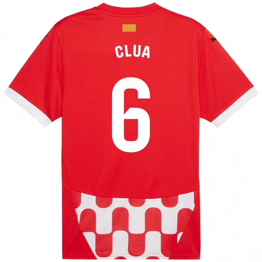 Niño Camiseta Silvi Clua #6 Rojo Blanco 1ª Equipación 2024/25 La Camisa