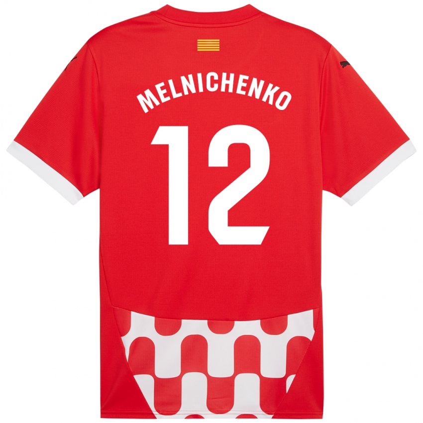 Niño Camiseta Dmytro Melnichenko #12 Rojo Blanco 1ª Equipación 2024/25 La Camisa