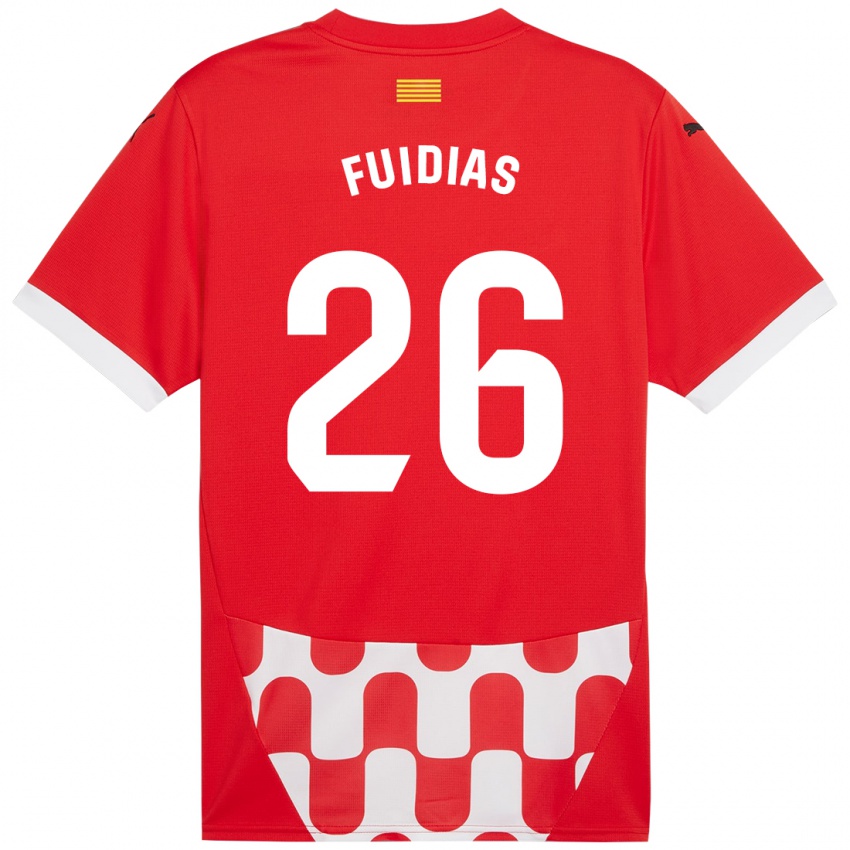 Niño Camiseta Toni Fuidias #26 Rojo Blanco 1ª Equipación 2024/25 La Camisa