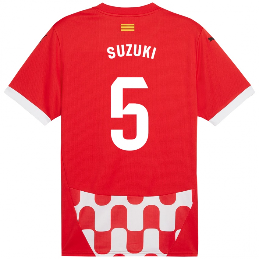 Niño Camiseta Wadi Ibrahim Suzuki #5 Rojo Blanco 1ª Equipación 2024/25 La Camisa