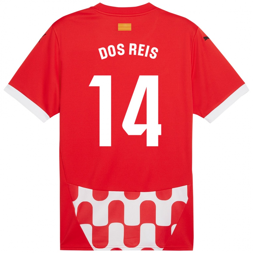 Niño Camiseta Leo Dos Reis #14 Rojo Blanco 1ª Equipación 2024/25 La Camisa