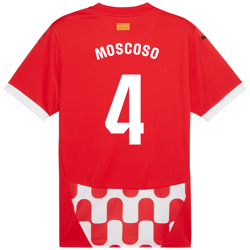 Niño Camiseta Miriam Moscoso #4 Rojo Blanco 1ª Equipación 2024/25 La Camisa