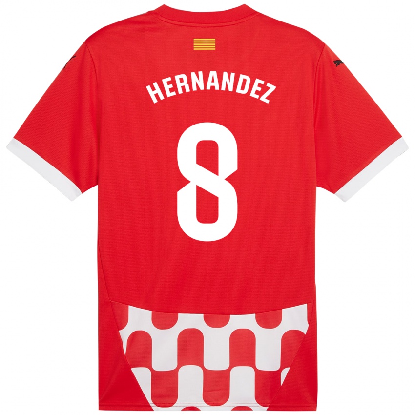 Niño Camiseta Sofia Hernández #8 Rojo Blanco 1ª Equipación 2024/25 La Camisa