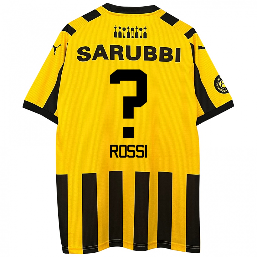 Niño Camiseta Nicolás Rossi #0 Amarillo Negro 1ª Equipación 2024/25 La Camisa