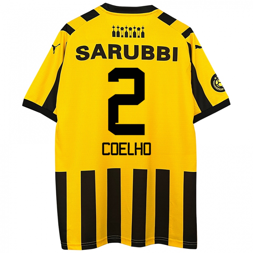 Niño Camiseta Léo Coelho #2 Amarillo Negro 1ª Equipación 2024/25 La Camisa