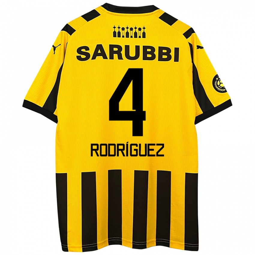 Niño Camiseta Guzmán Rodríguez #4 Amarillo Negro 1ª Equipación 2024/25 La Camisa