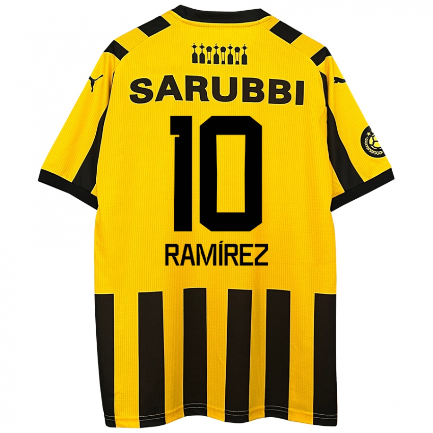 Niño Camiseta Gastón Ramírez #10 Amarillo Negro 1ª Equipación 2024/25 La Camisa