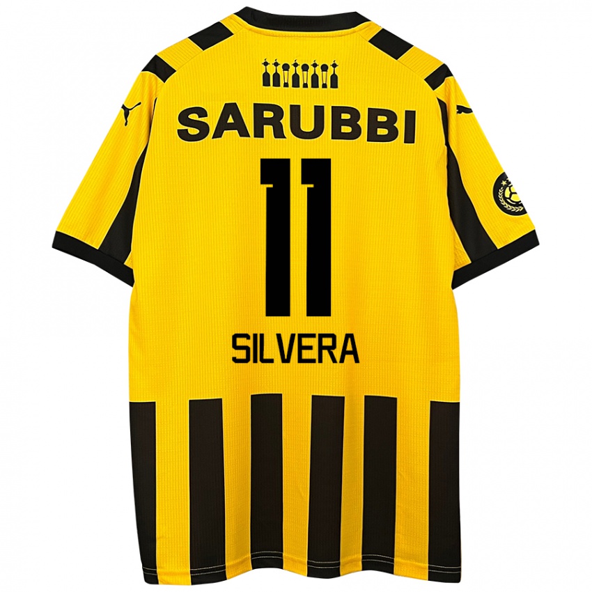 Niño Camiseta Maximiliano Silvera #11 Amarillo Negro 1ª Equipación 2024/25 La Camisa