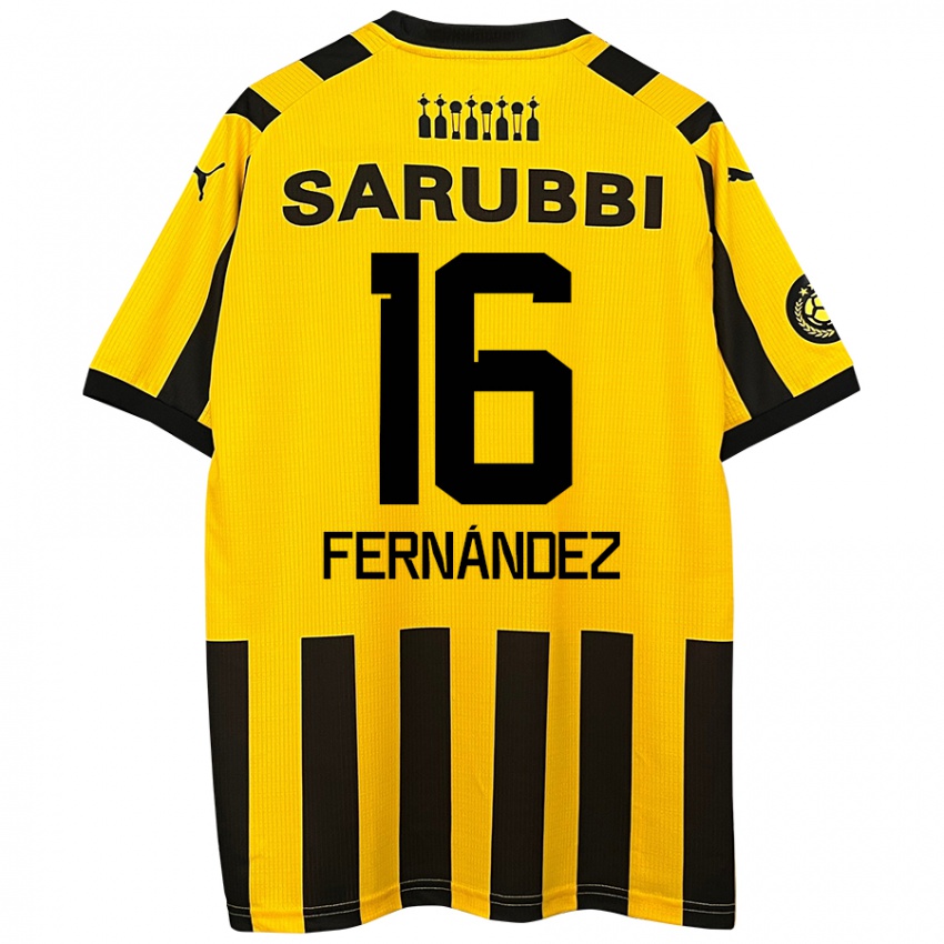 Niño Camiseta Adrián Fernández #16 Amarillo Negro 1ª Equipación 2024/25 La Camisa