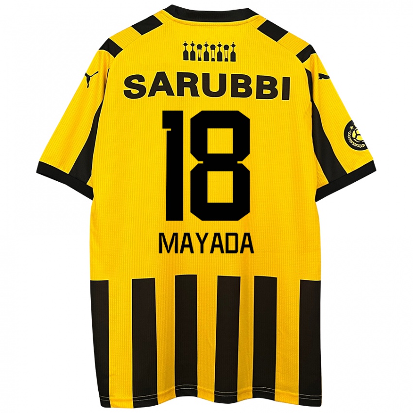 Niño Camiseta Camilo Mayada #18 Amarillo Negro 1ª Equipación 2024/25 La Camisa