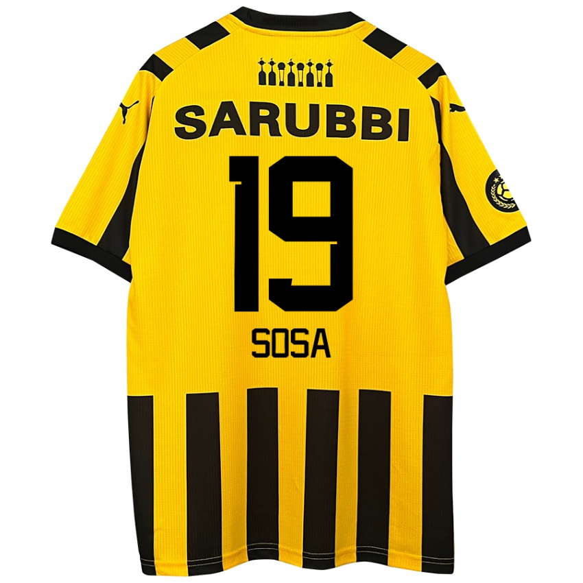 Niño Camiseta Diego Sosa #19 Amarillo Negro 1ª Equipación 2024/25 La Camisa