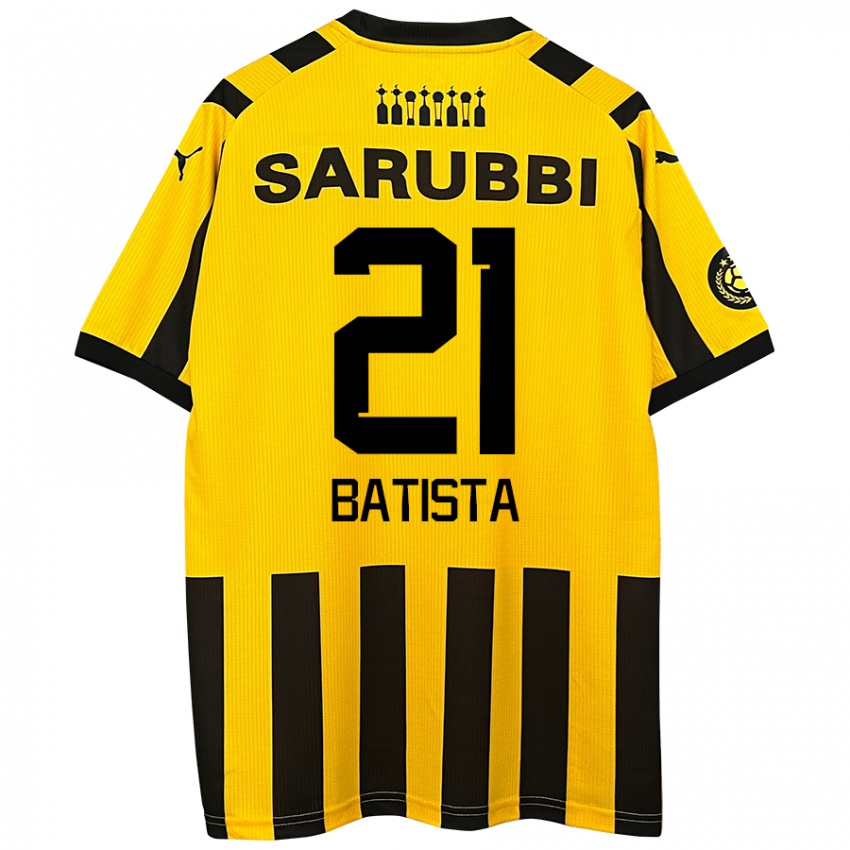 Niño Camiseta Facundo Batista #21 Amarillo Negro 1ª Equipación 2024/25 La Camisa