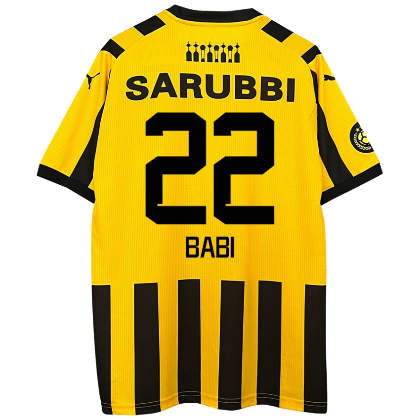 Niño Camiseta Matheus Babi #22 Amarillo Negro 1ª Equipación 2024/25 La Camisa