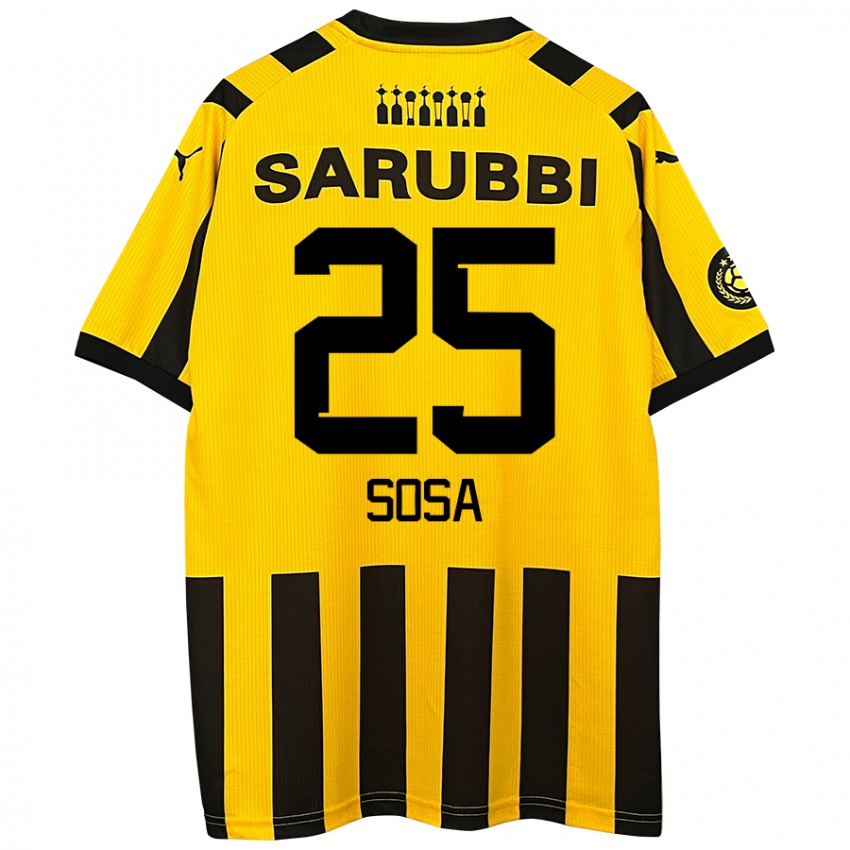 Niño Camiseta Ignacio Sosa #25 Amarillo Negro 1ª Equipación 2024/25 La Camisa