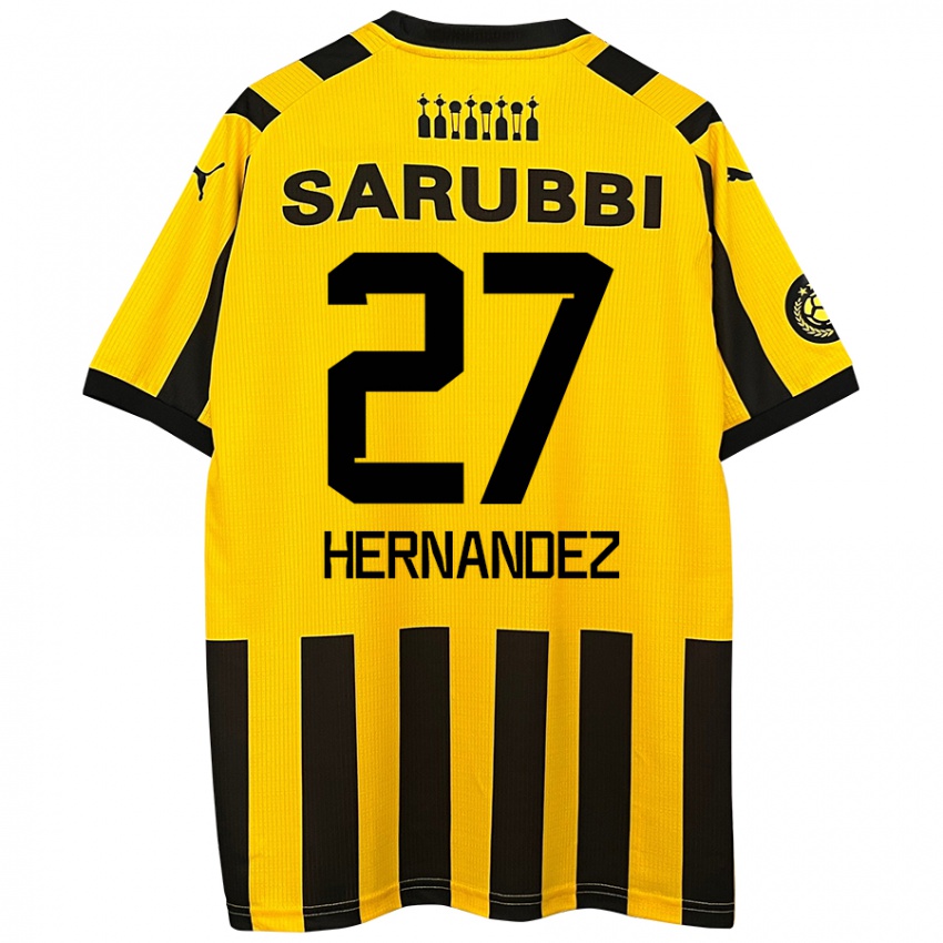 Niño Camiseta Lucas Hernández #27 Amarillo Negro 1ª Equipación 2024/25 La Camisa