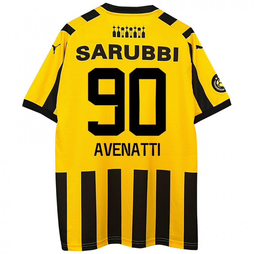 Niño Camiseta Felipe Avenatti #90 Amarillo Negro 1ª Equipación 2024/25 La Camisa