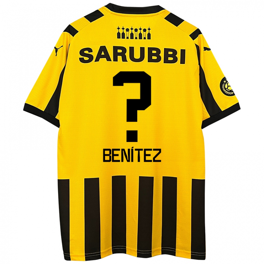 Niño Camiseta Santiago Benítez #0 Amarillo Negro 1ª Equipación 2024/25 La Camisa