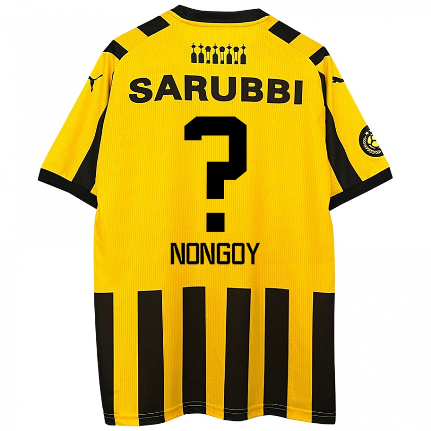 Niño Camiseta Pablo Nongoy #0 Amarillo Negro 1ª Equipación 2024/25 La Camisa