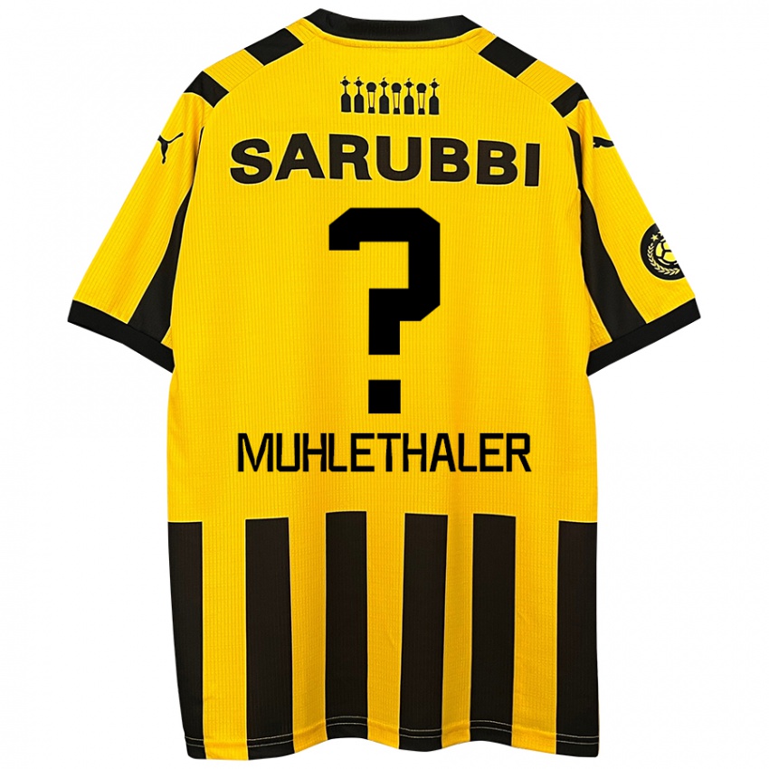 Niño Camiseta Stiven Muhlethaler #0 Amarillo Negro 1ª Equipación 2024/25 La Camisa