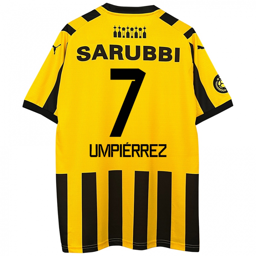 Niño Camiseta Leandro Umpiérrez #7 Amarillo Negro 1ª Equipación 2024/25 La Camisa