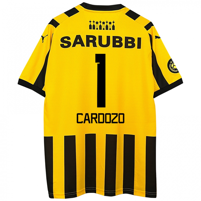 Niño Camiseta Thiago Cardozo #1 Amarillo Negro 1ª Equipación 2024/25 La Camisa