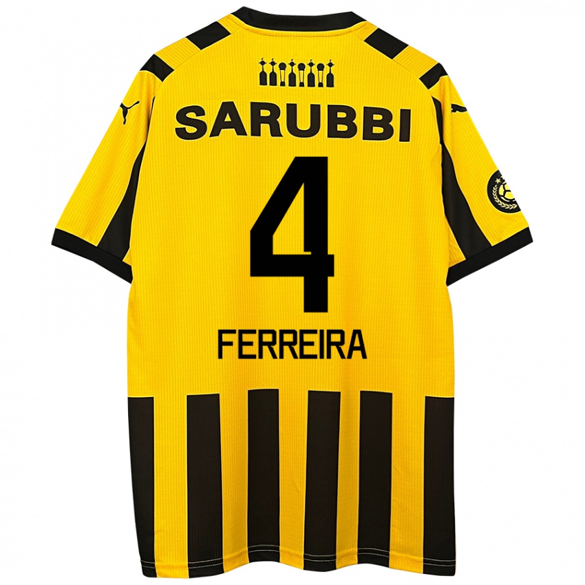 Niño Camiseta Joaquín Ferreira #4 Amarillo Negro 1ª Equipación 2024/25 La Camisa