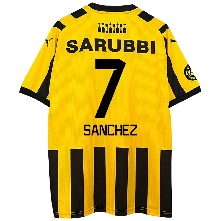 Niño Camiseta Carlos Sánchez #7 Amarillo Negro 1ª Equipación 2024/25 La Camisa