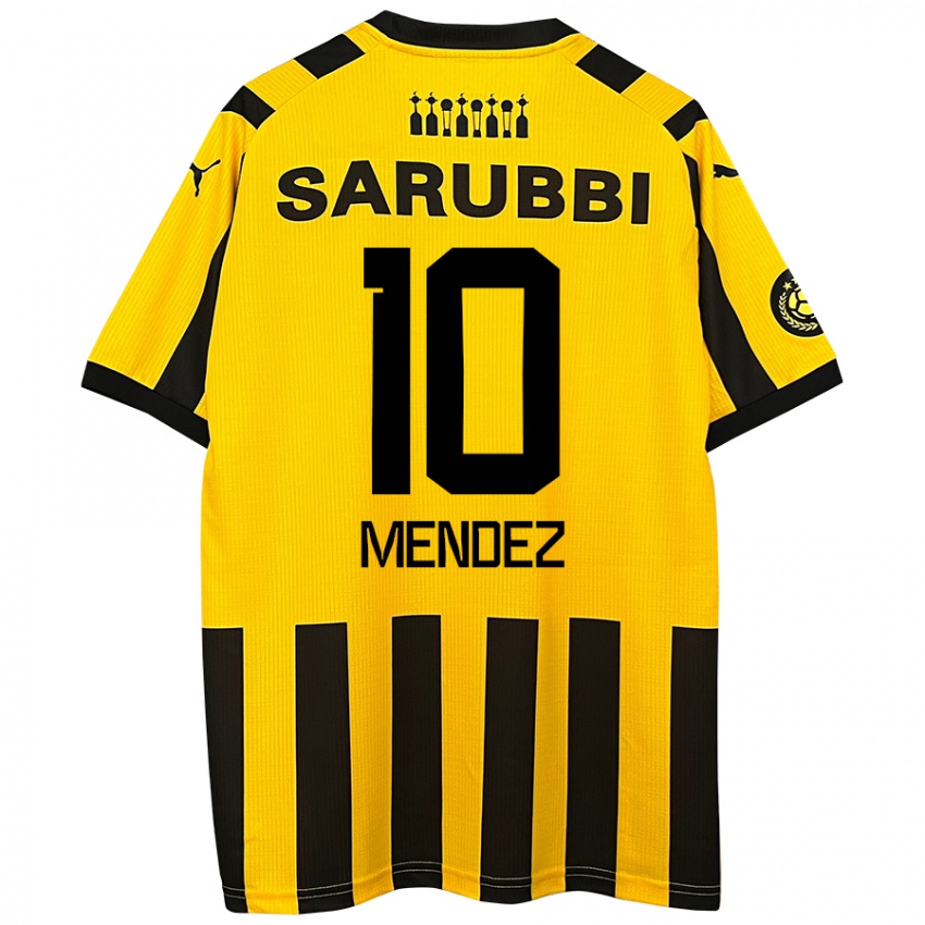 Niño Camiseta Kevin Méndez #10 Amarillo Negro 1ª Equipación 2024/25 La Camisa