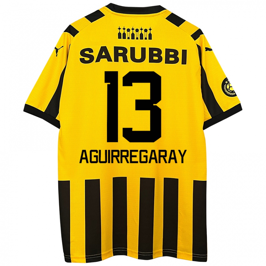 Niño Camiseta Matías Aguirregaray #13 Amarillo Negro 1ª Equipación 2024/25 La Camisa