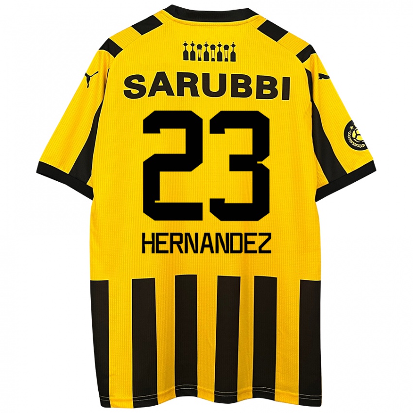 Niño Camiseta Abel Hernández #23 Amarillo Negro 1ª Equipación 2024/25 La Camisa