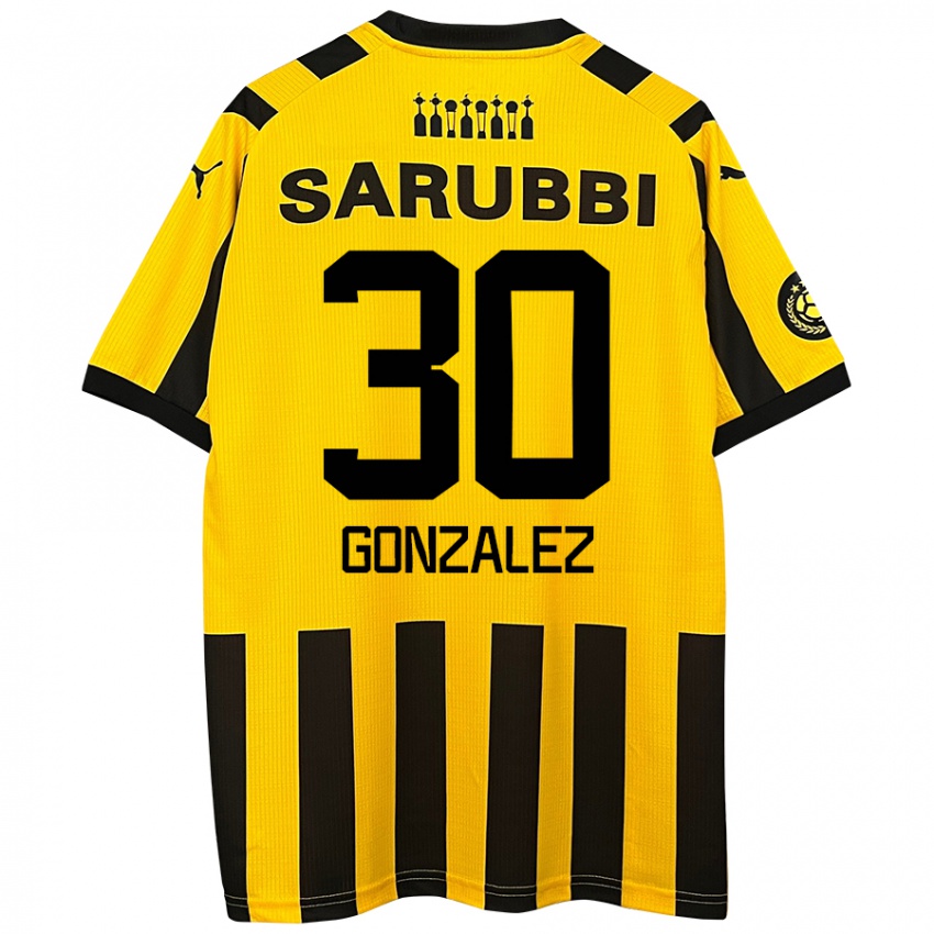 Niño Camiseta Ángel González #30 Amarillo Negro 1ª Equipación 2024/25 La Camisa