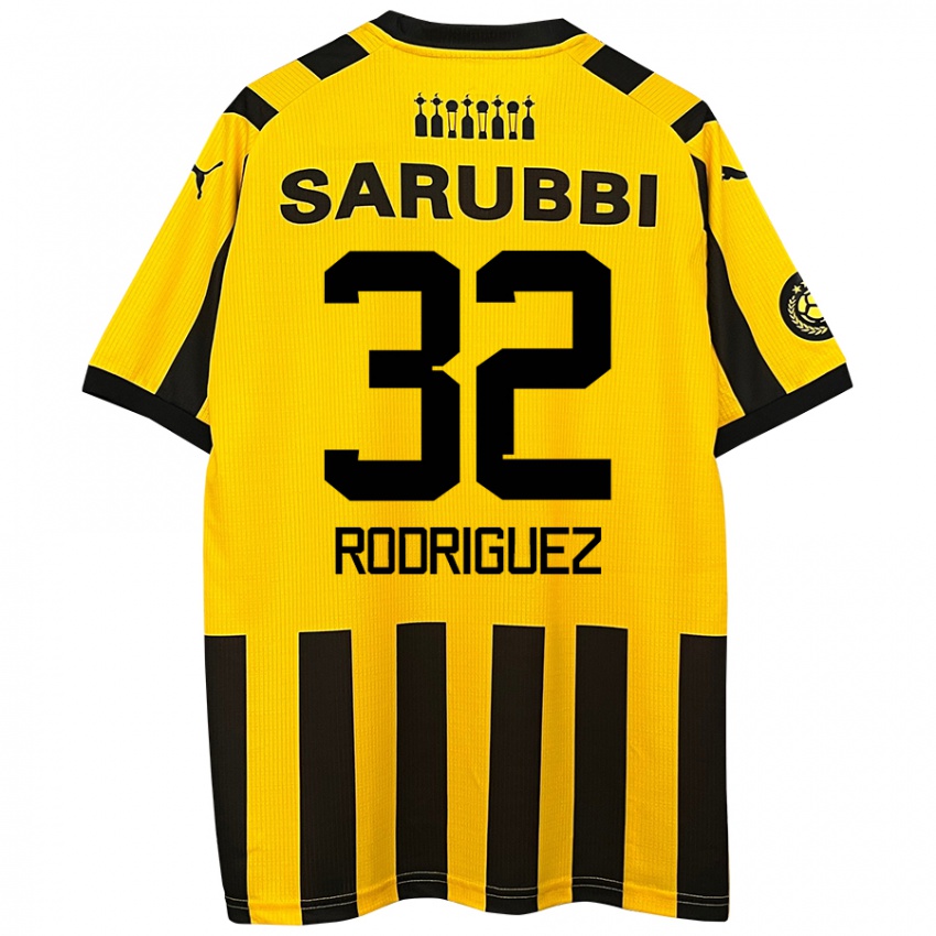 Niño Camiseta Randall Rodríguez #32 Amarillo Negro 1ª Equipación 2024/25 La Camisa