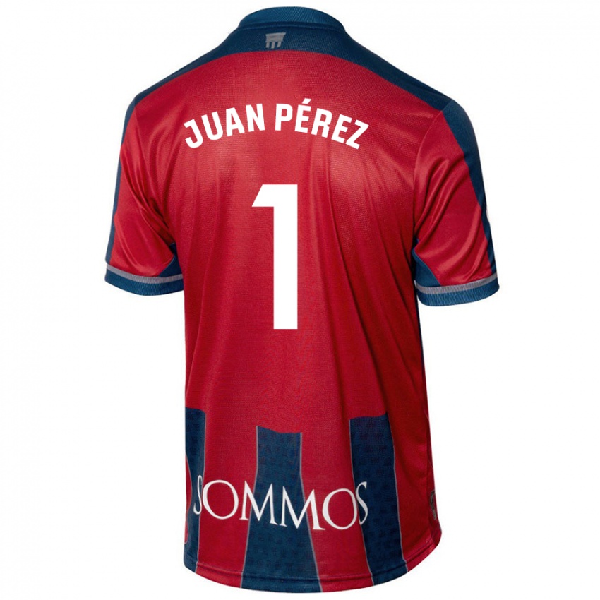 Niño Camiseta Juan Pérez #1 Rojo Azul 1ª Equipación 2024/25 La Camisa