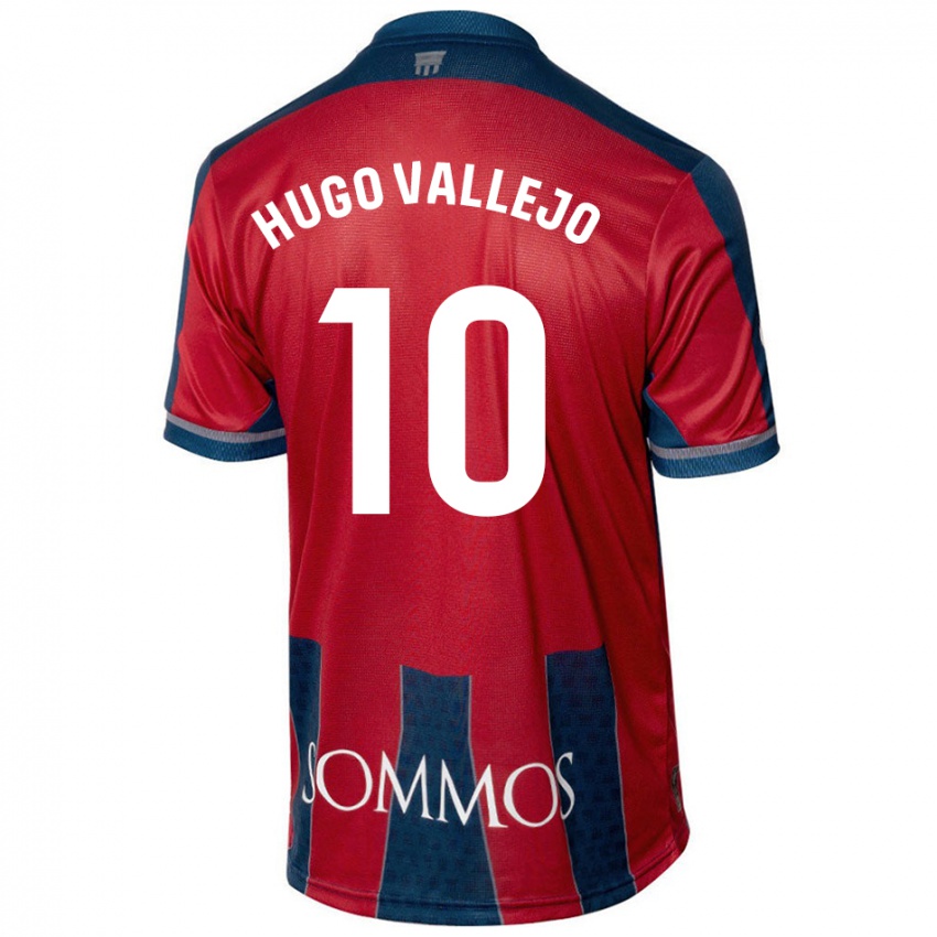 Niño Camiseta Hugo Vallejo #10 Rojo Azul 1ª Equipación 2024/25 La Camisa